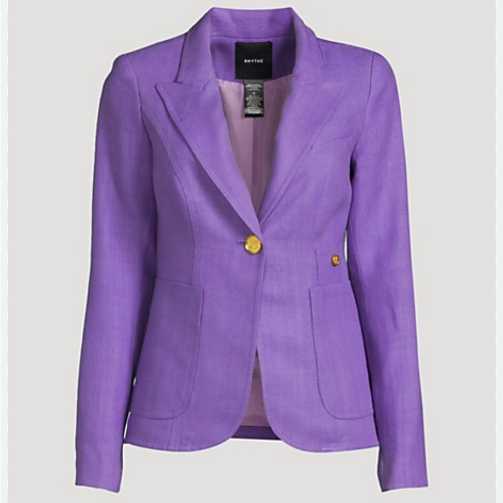 SMYTHE Classic Duchess Linen Blazer 12  NWOT